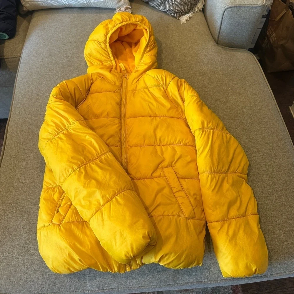 Old Navy Bright Yellow Kids Puffer Jacket